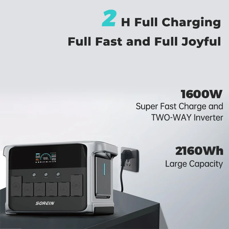 Sorein P2400 Portable Power Station 2400W 2160Wh LiFePO4 - Image 4