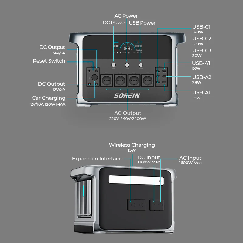 Sorein P2400 Portable Power Station 2400W 2160Wh LiFePO4 - Image 7