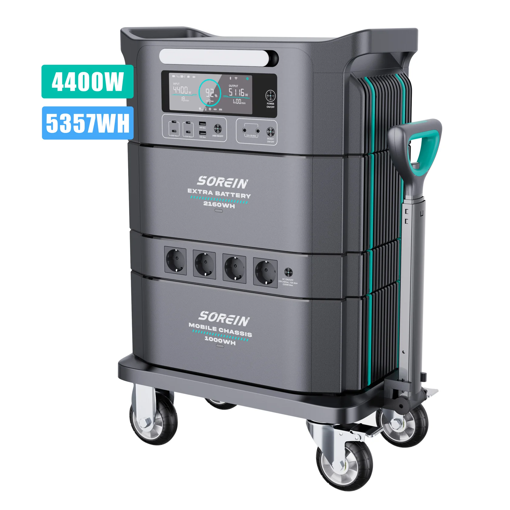 Sorein A5 5357Wh 4400W Stackable Solar Generator Power Station - Image 3