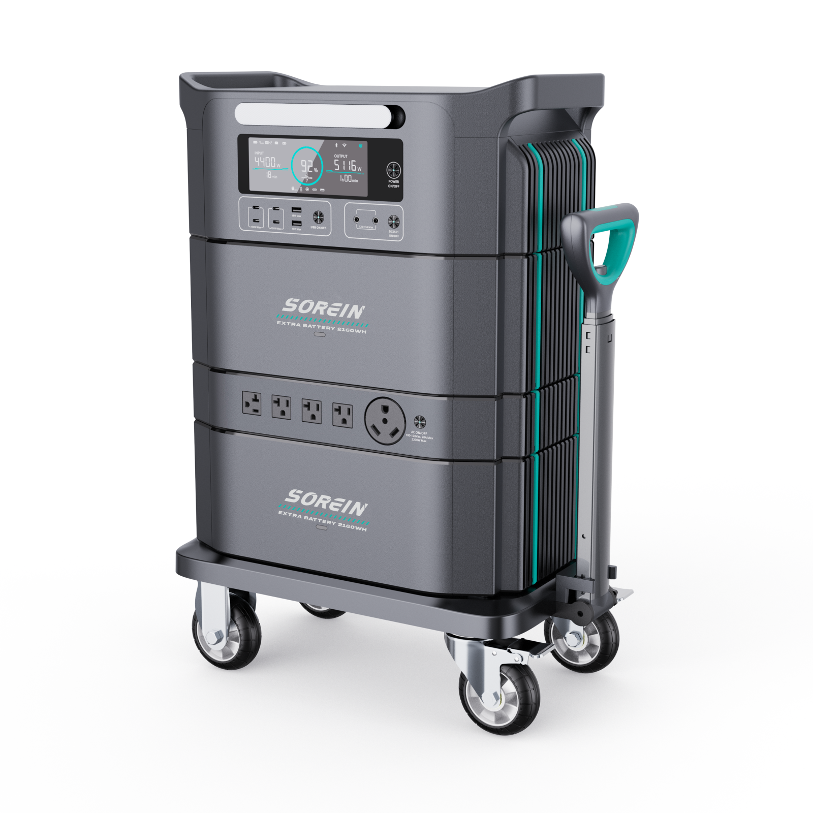 Sorein A5 5357Wh 4400W Stackable Solar Generator Power Station