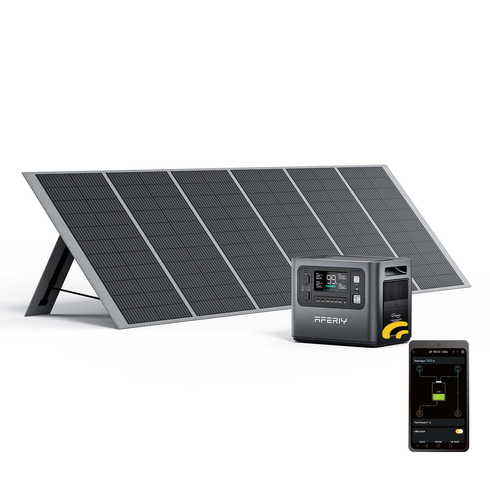 AFERIY P210 2400W Solar Generator Kit with + 200W Solar Panel - Image 8