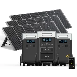 AFERIY P310 3600W Solar Generator Kit with 2 3840Wh Expansion Batteries + 3 400W Solar Panels