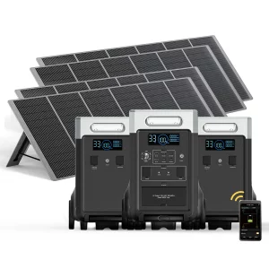 AFERIY P310 3600W Solar Generator Kit with 2 3840Wh Expansion Batteries + 4 400W Solar Panels