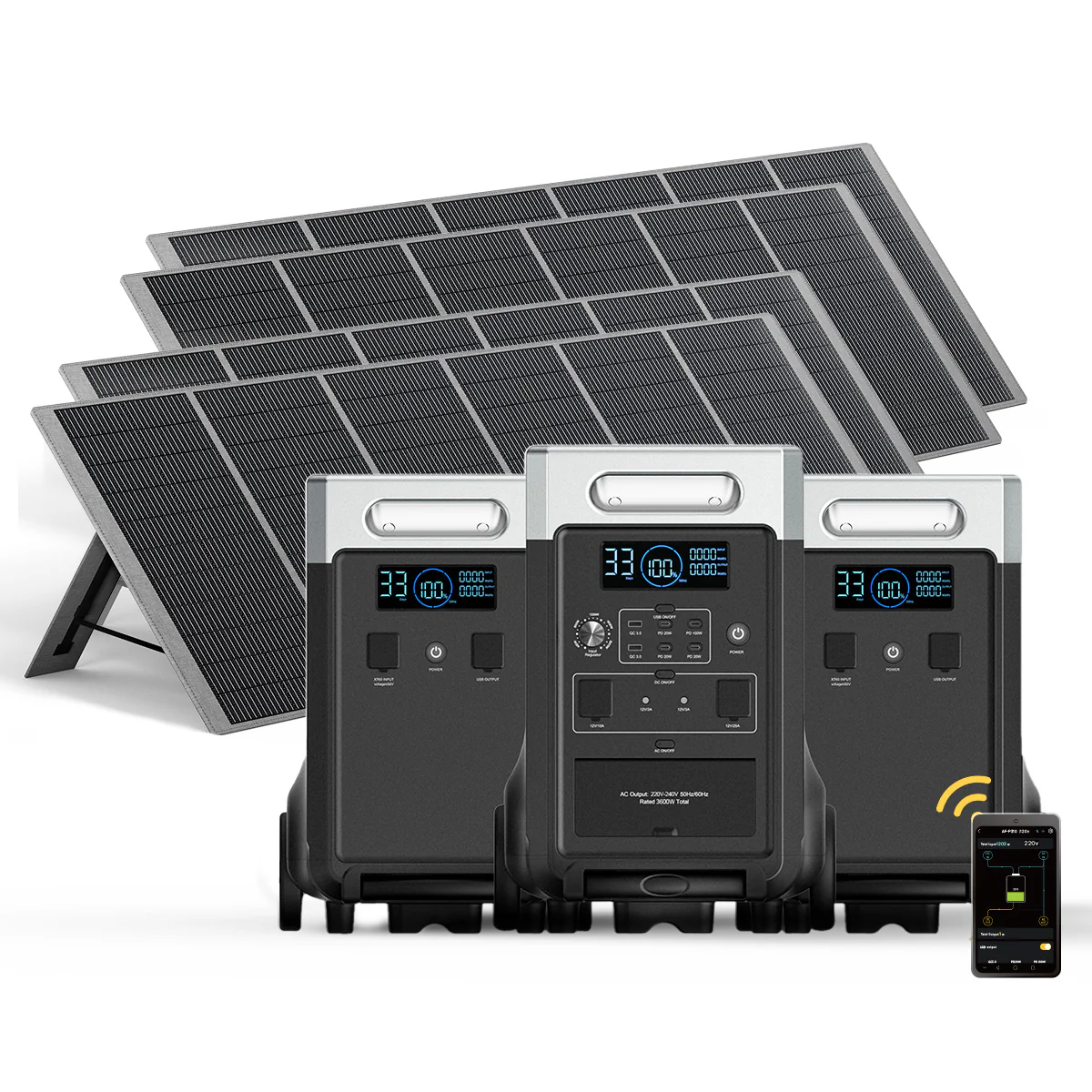 AFERIY P310 3600W Solar Generator Kit with 2 3840Wh Expansion Batteries + 1 400W Solar Panel - Image 5