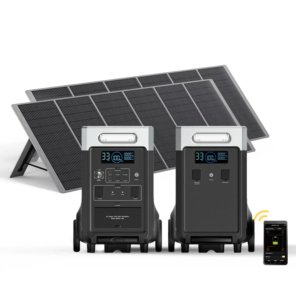 AFERIY P310 3600W Solar Generator Kit with 3840Wh Expansion Battery + 2 400W Solar Panels