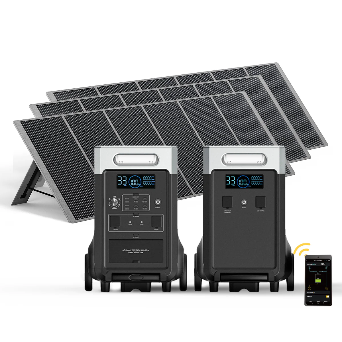 AFERIY P310 3600W Solar Generator Kit with 2 3840Wh Expansion Batteries + 1 400W Solar Panel - Image 7