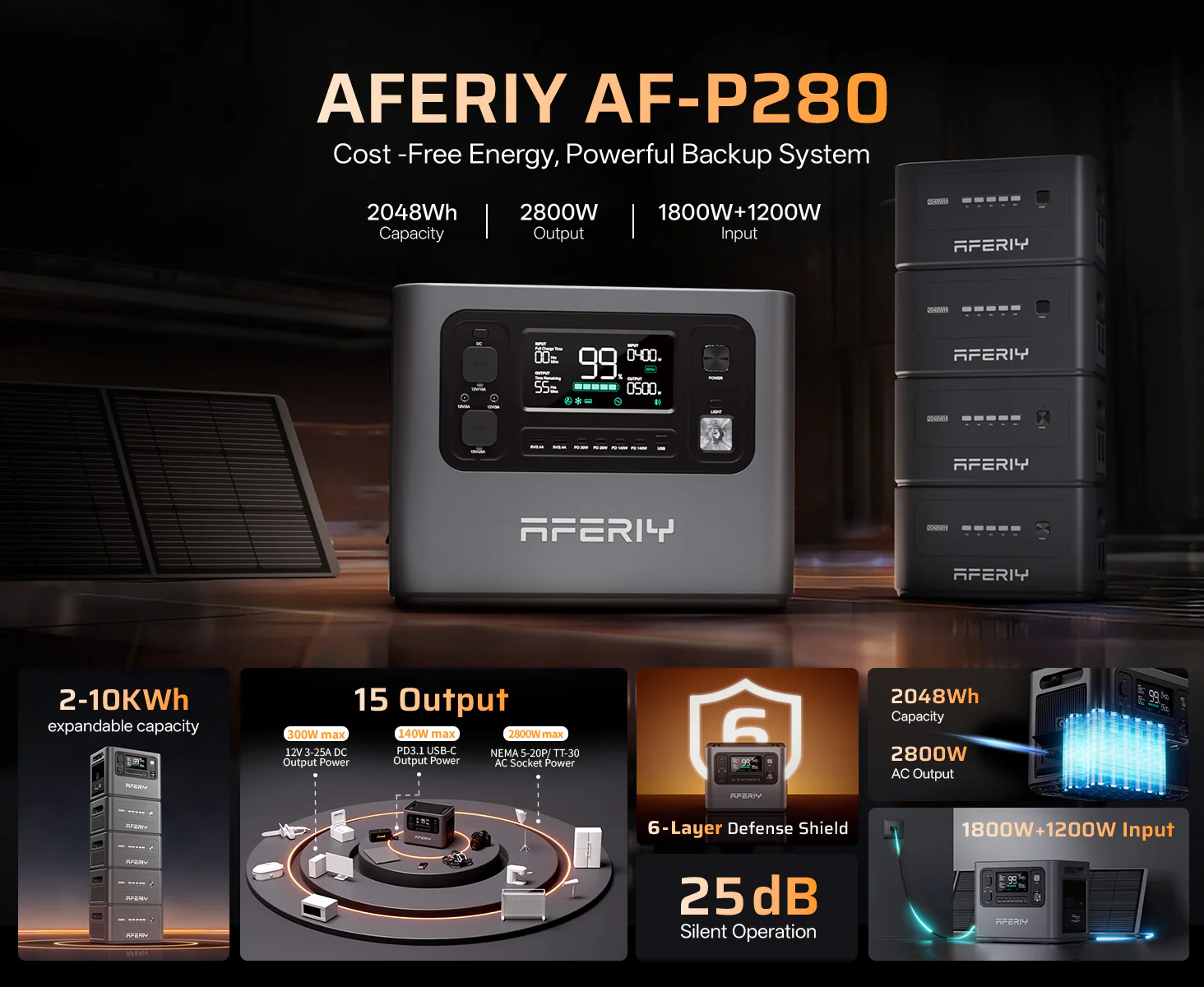 AFERIY P280 Portable Power Station 2800W + Expandable Battery | 4096Wh - Image 15