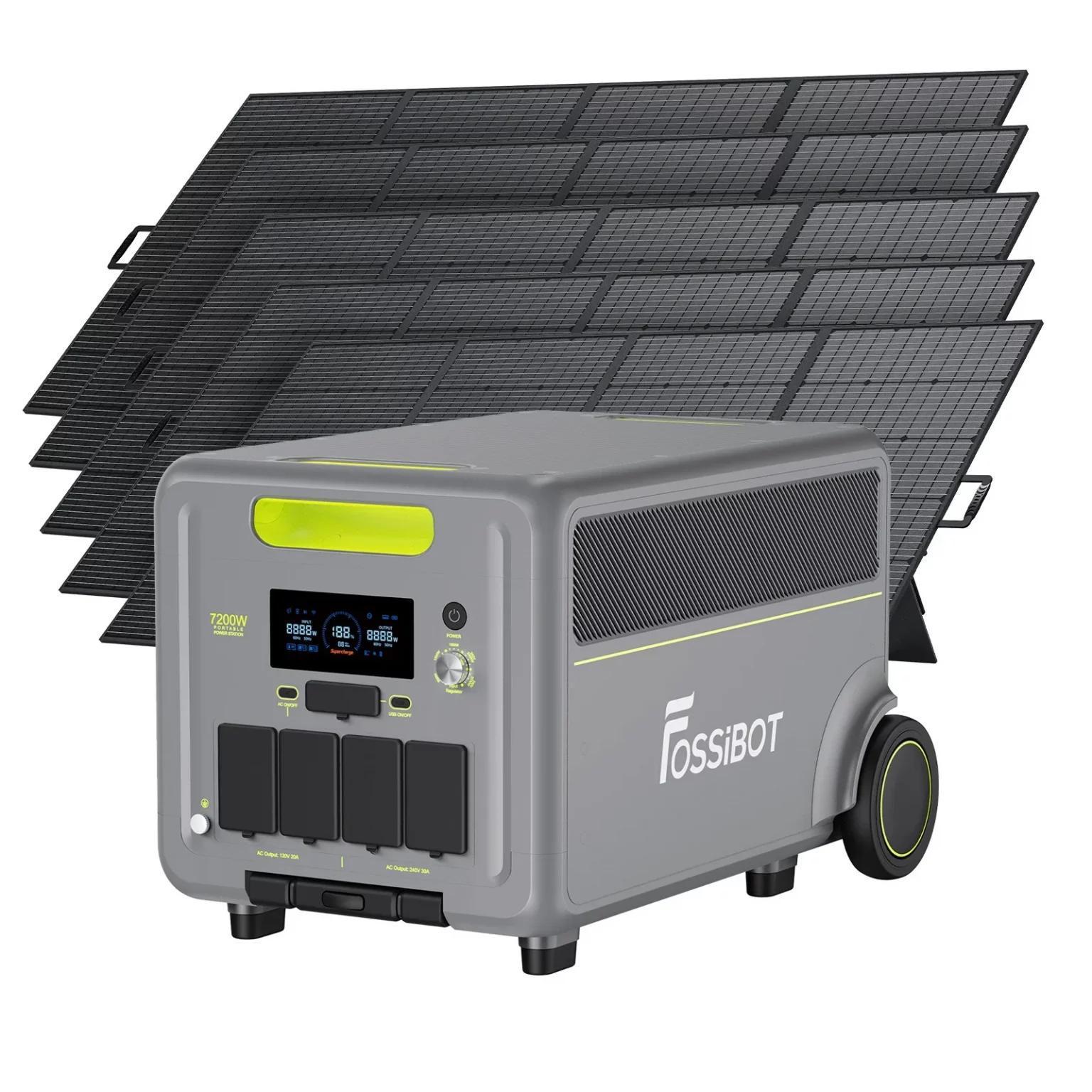 FOSSiBOT F7200 Portable Power Station + 5×420W Portable Solar Panels