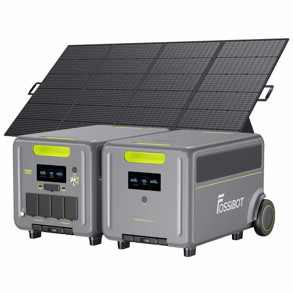 FOSSiBOT F7200 Portable Power Station + 1× FB5222 Expansion Batteries + 420W Portable Solar Panel