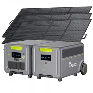 FOSSiBOT F7200 Portable Power Station + 1× FB5222 Expansion Batteries + 3×420W Portable Solar Panels
