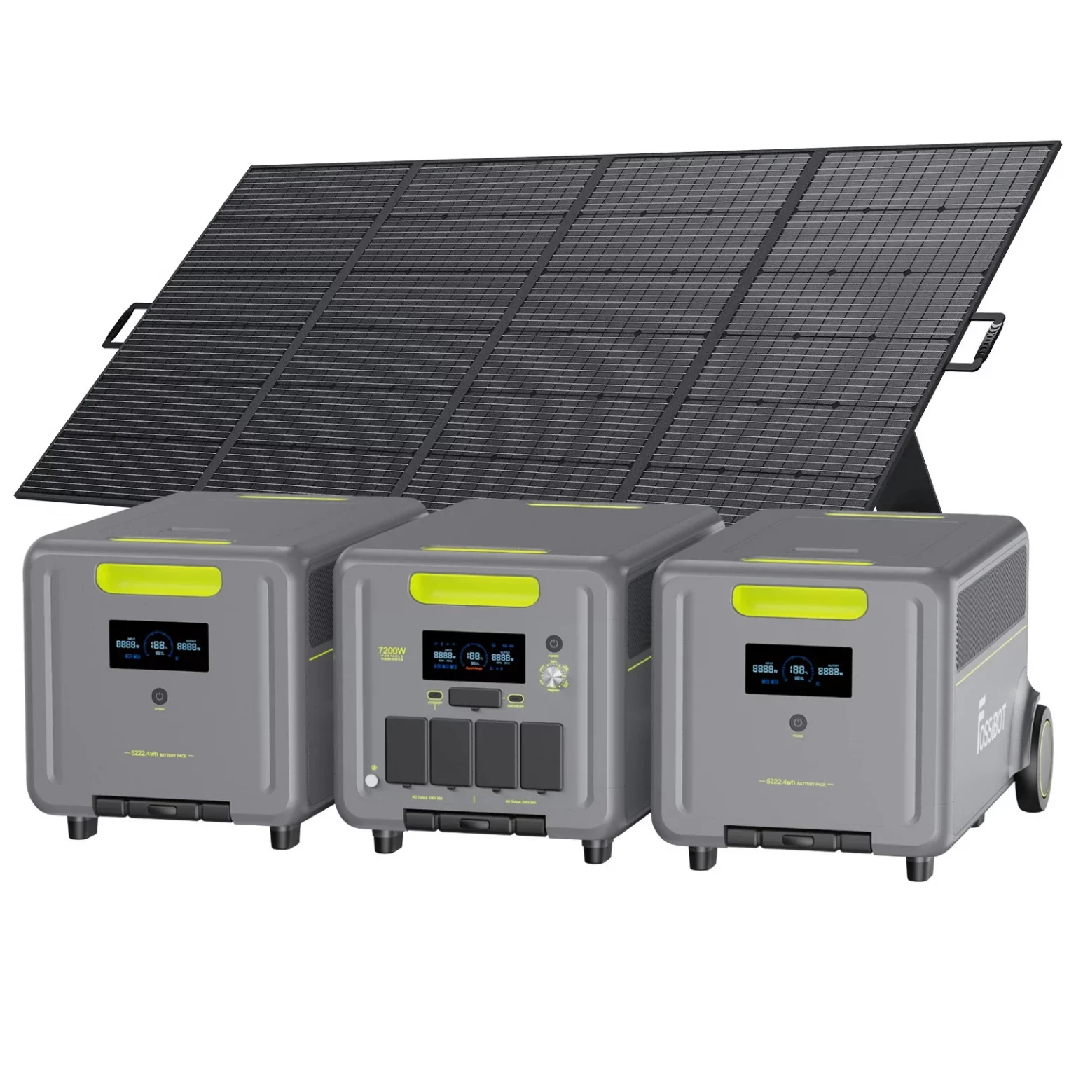 FOSSiBOT F7200 Portable Power Station + 2× FB5222 Expansion Batteries + 1×420W Portable Solar Panel