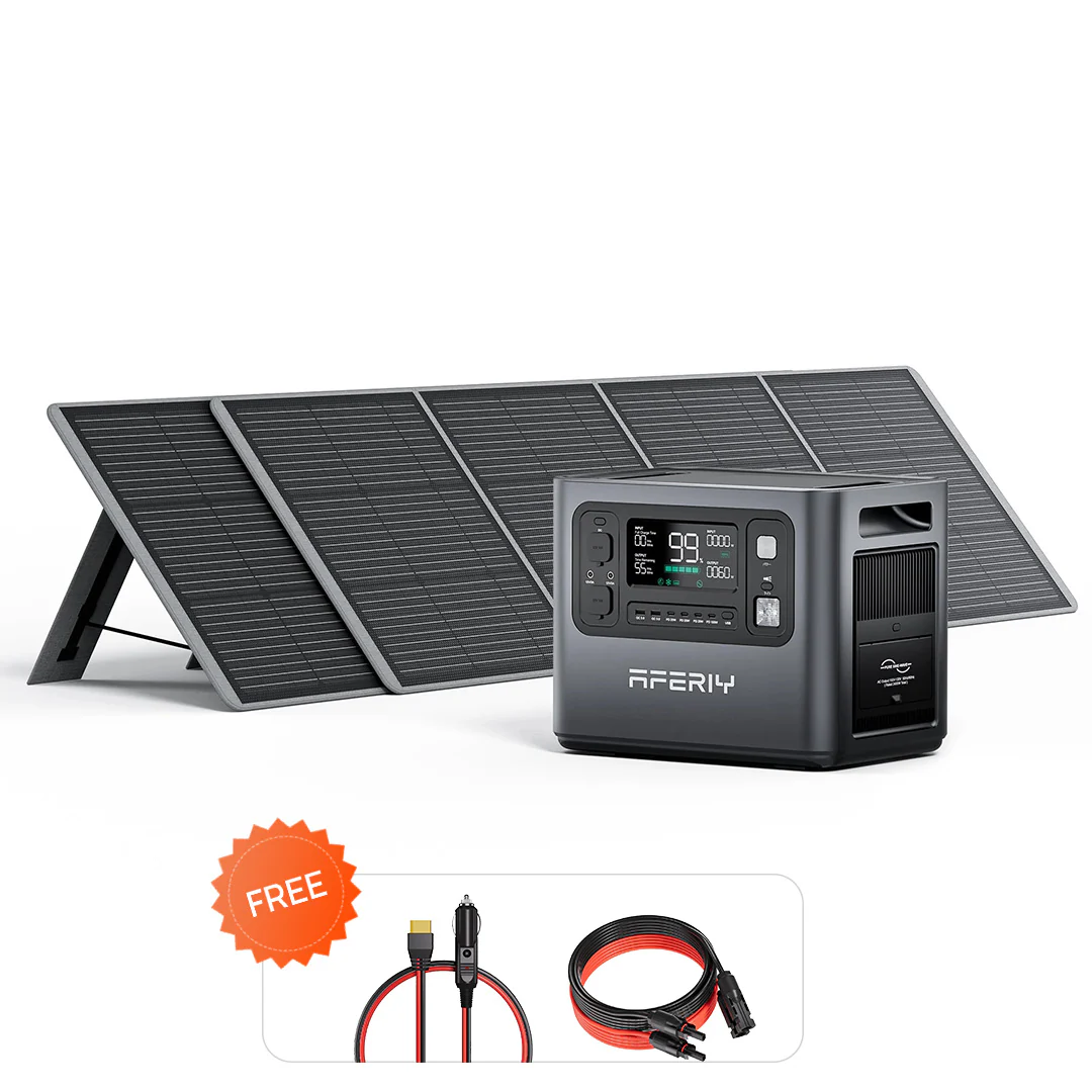 AFERIY P210 2400W Solar Generator Kit with + 200W Solar Panel - Image 3